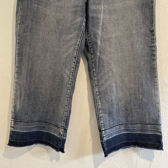 Ana Wide Leg Crop Culotte Jeans Raw Hem Sz 10 - Picture 2 of 4